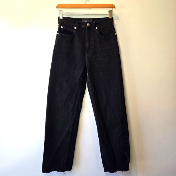 Everlane The Way High Jean Straight Leg Black Denim 25 Regular - Picture 1 of 9